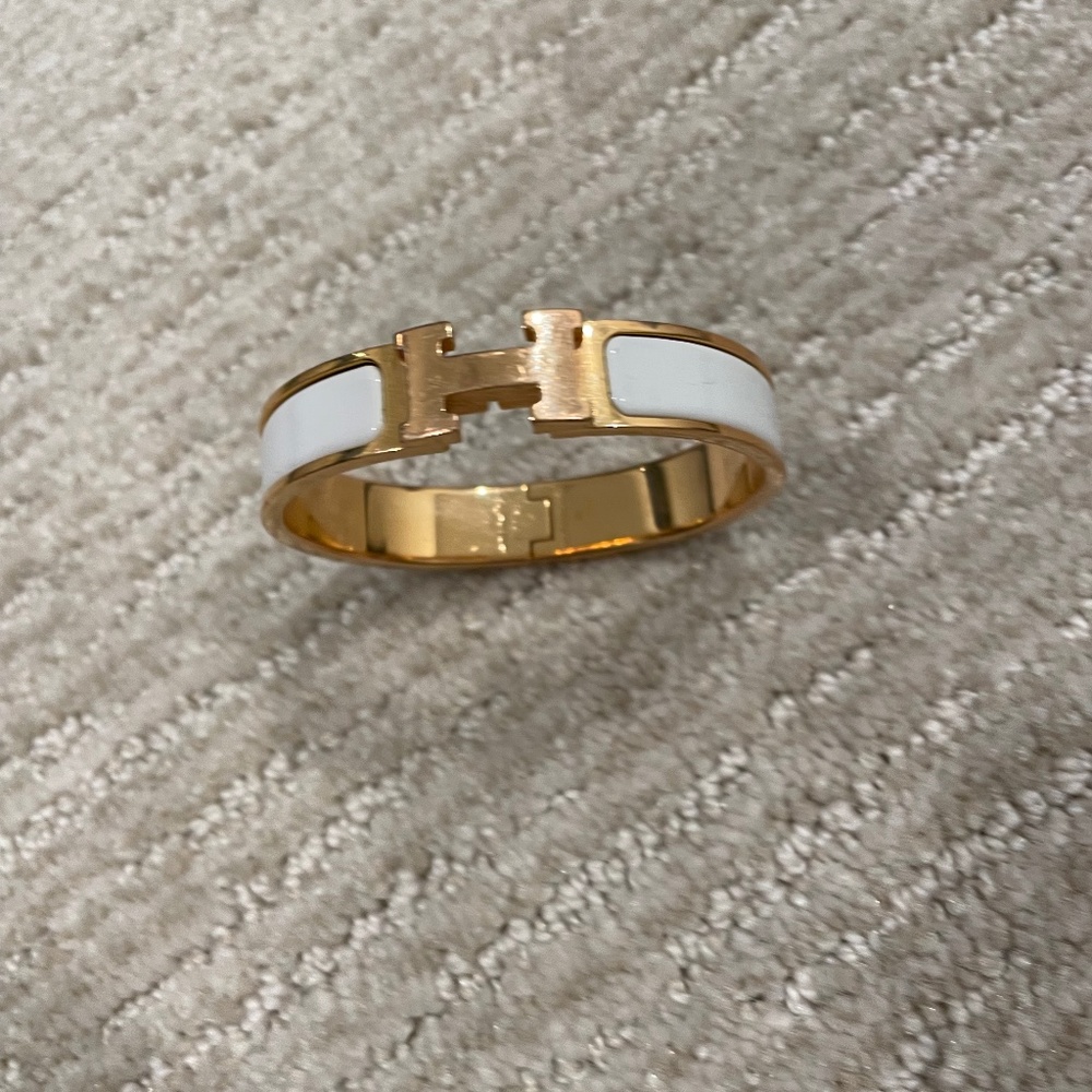 Rose gold and white Hermes bracelet